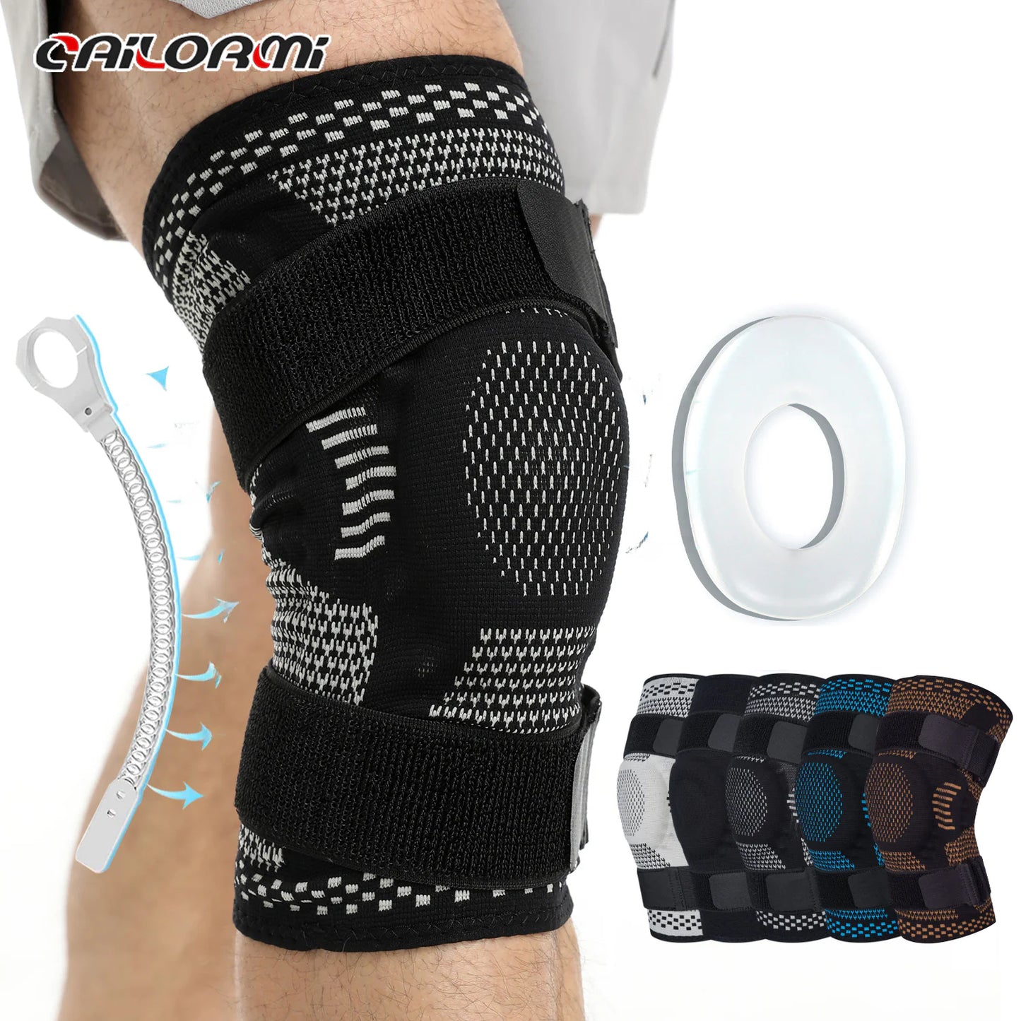 Large Silicone Knee Brace for Sports and Fitness