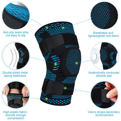 Medium Silicone Knee Brace for Sports and Fitness